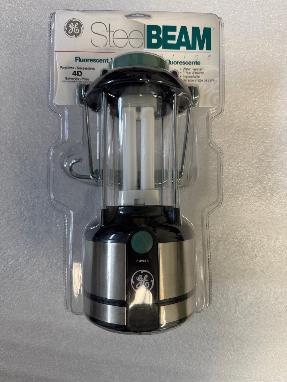 GE SteelBEAM Fluorescent Lantern - Silver/Black